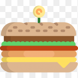 扁平化汉堡包食物图标免抠