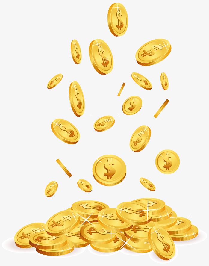 金色金币散落