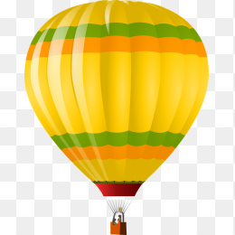 黄色卡通热气球