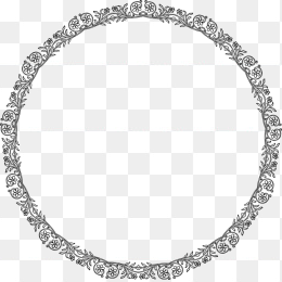 圆形黑白花纹相框边框