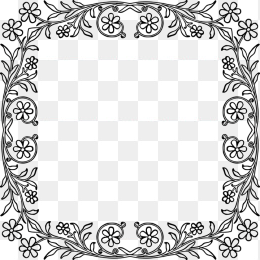 四方形黑白花纹边框