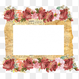 手绘复古风玫瑰花边框