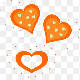 橙色卡通心形