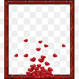 红色相框漂浮心形