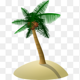 卡通沙滩椰子树