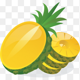 卡通切开的菠萝