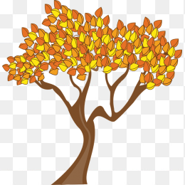 卡通秋天树木