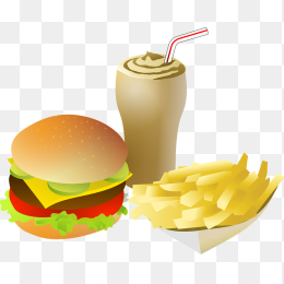 卡通薯条可乐汉堡包