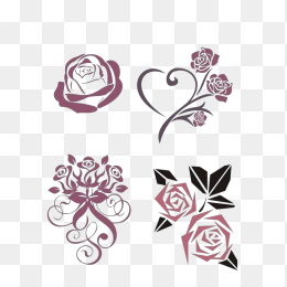 手绘玫瑰花矢量素材