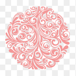 唯美粉色花纹圆形