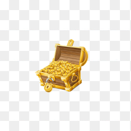 装满金币的木箱子