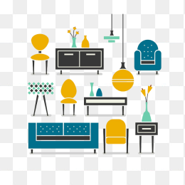 简约风卡通扁平化家居素材合集