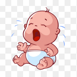 卡通哭泣的婴儿