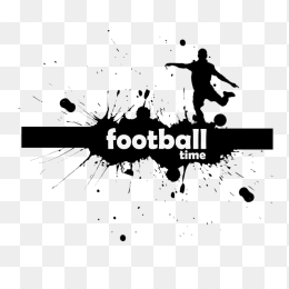 黑色泼墨踢足球剪影
