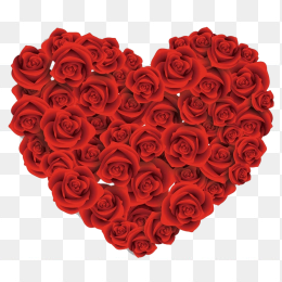 红色心形玫瑰花素材