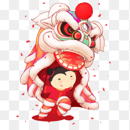舞龙舞狮人物卡通