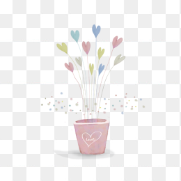 创意卡通爱心植物