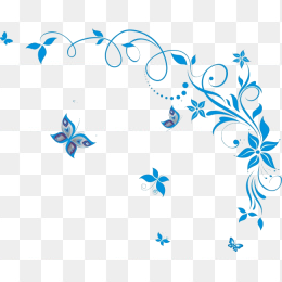 蓝色花边
