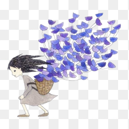 采蘑菇的小女孩