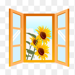 窗外的向日葵