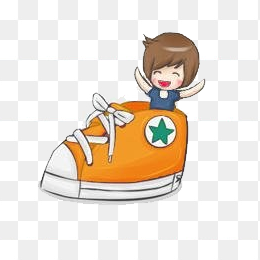 帆布鞋内的小男孩