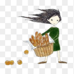 卖面包的小女孩