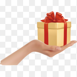 手拿礼物盒