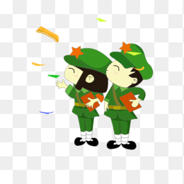 卡通军装小孩