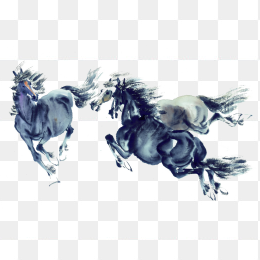 中国风水墨画马