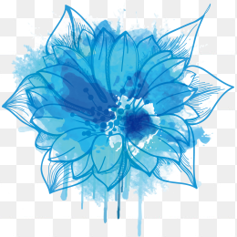 蓝色彩墨花瓣
