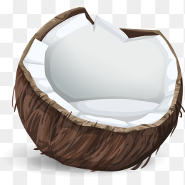 卡通打开的椰子