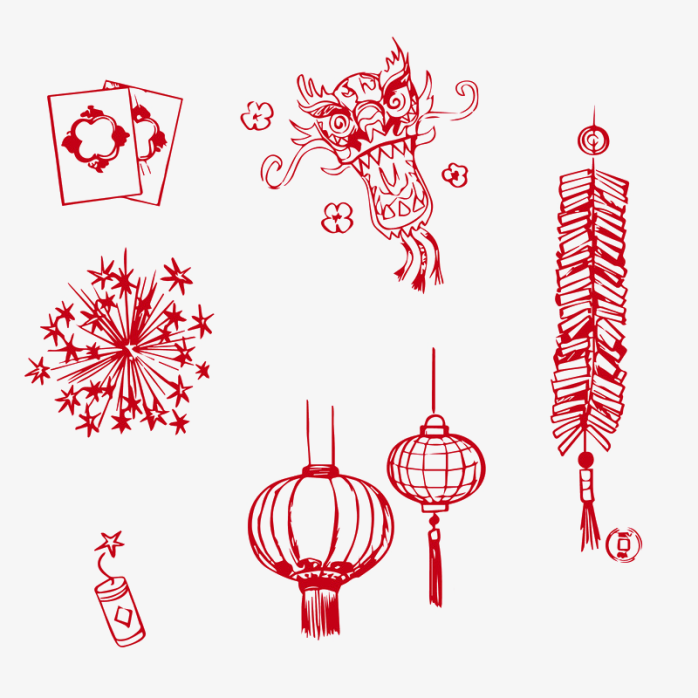 中国风手绘春节素材