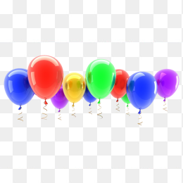 一排彩色气球