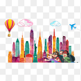 几何风创意城市剪影