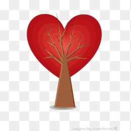 卡通心形树