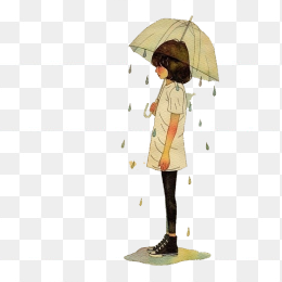 雨中的少女