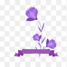 紫色卡通花朵