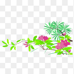卡通花树枝
