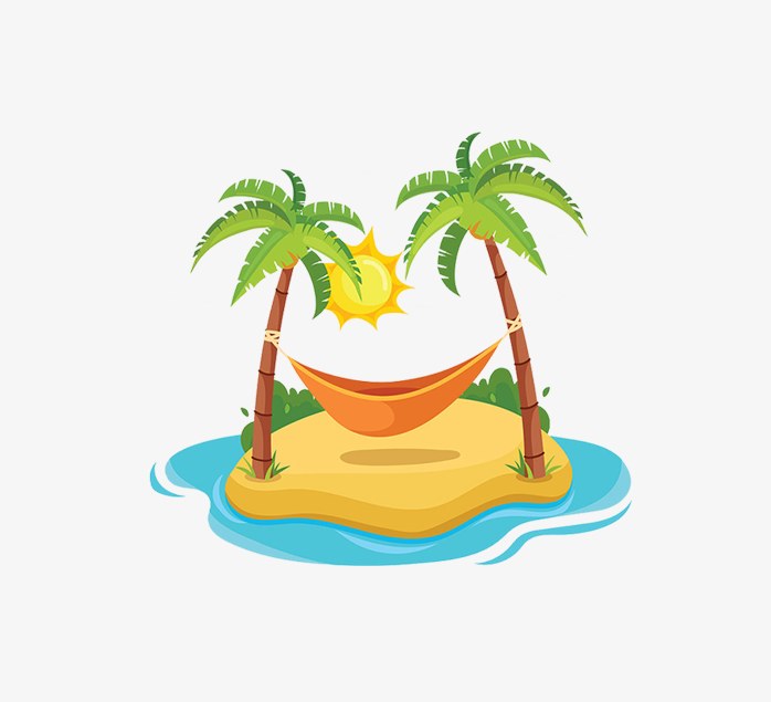 卡通海边