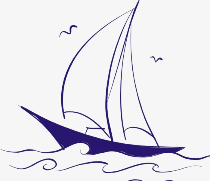卡通手绘帆船