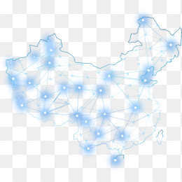 蓝色发光中国地图