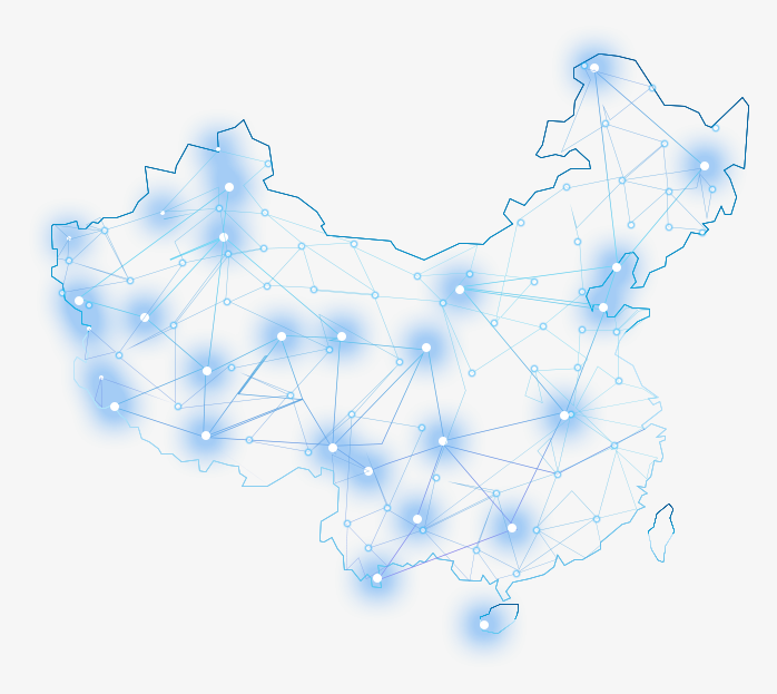 蓝色发光中国地图