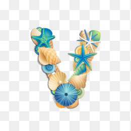 海滩素材英文字母V