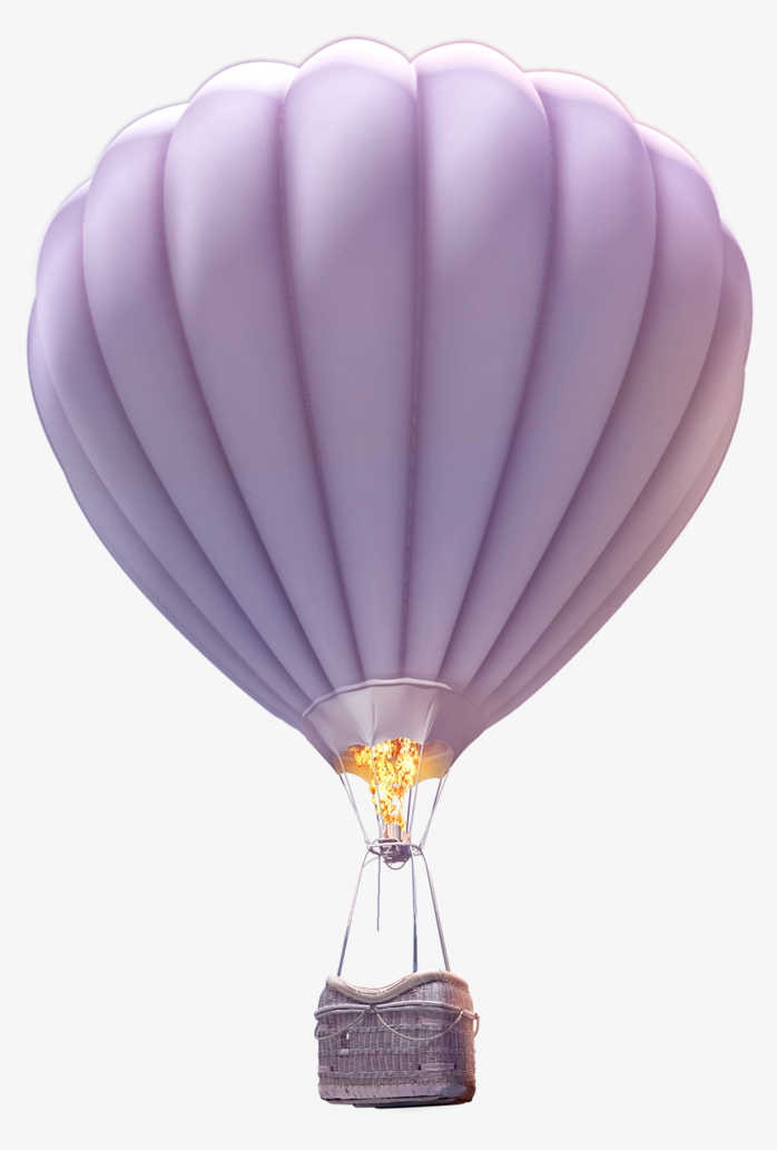 紫色立体热气球