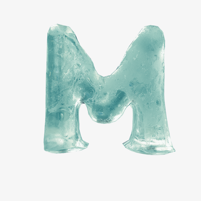 冰块字体字母M