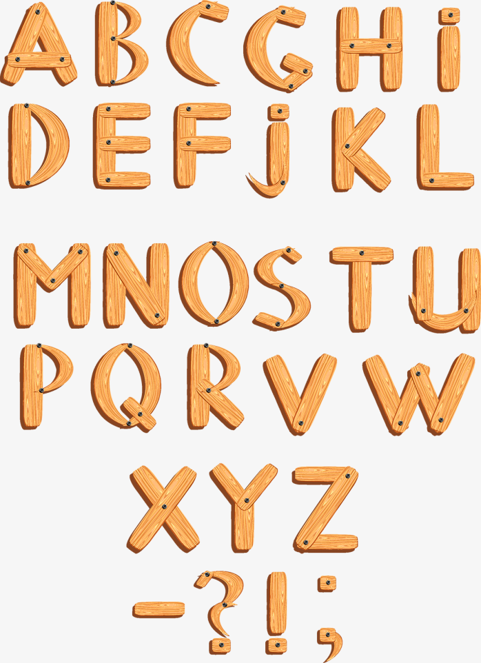 木纹字母矢量素材