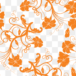  橘色花纹底纹背景png