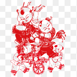 春节窗花剪纸元素