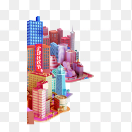 立体建筑物矢量素材