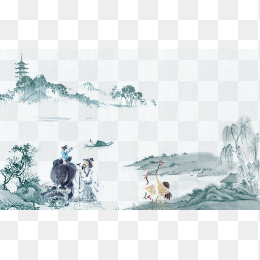 清明水墨画素材